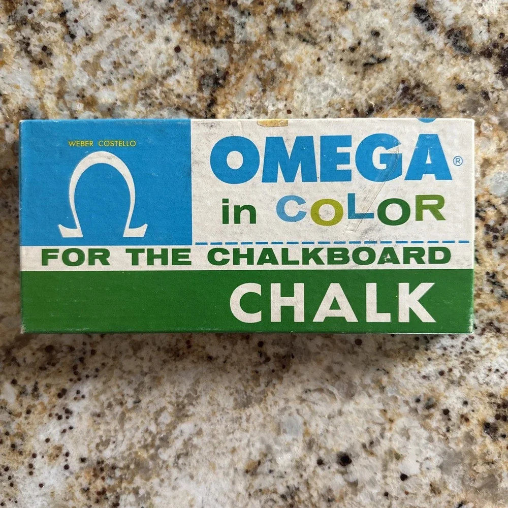 Vintage Omega In Color Chalkboard Chalk 12 Multicolor Weber Costello #305-003
